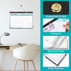 Forvencer Desk Calendar 2026-2027, 21 Months Calendar Apr 2026 to Dec 2027 | 17" x 12" Large 2026 Wall Calendar Monthly Planner with Plastic Cover for Home School Office