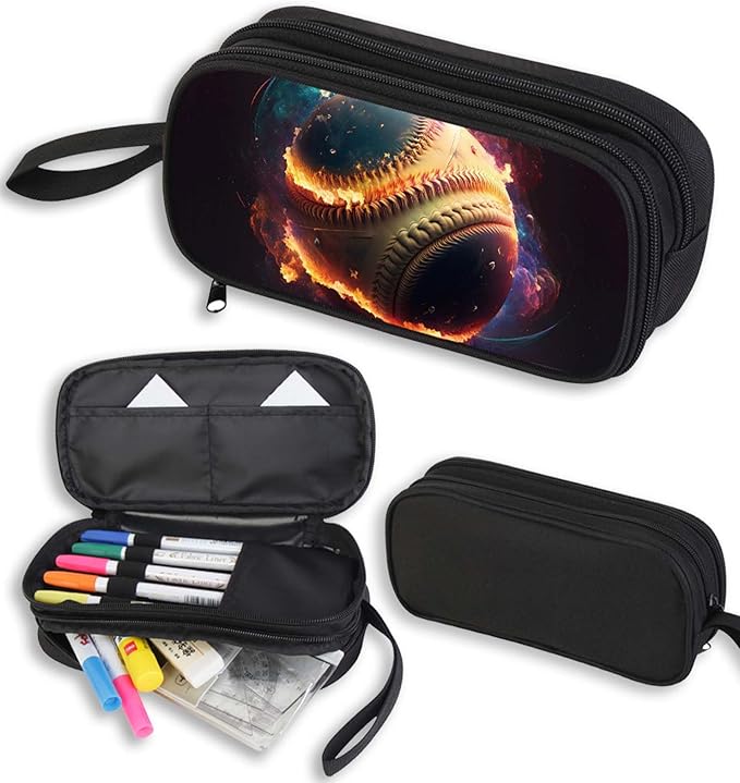 AnySmic Baseball Pencil Case for Boys and Girls, Large Pencil Pouch for Kids by AnySmic