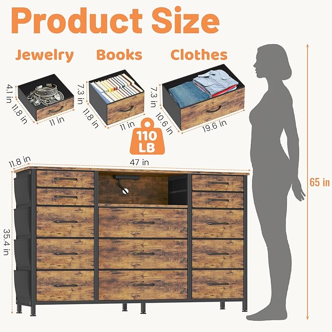 HCHQHS 47 Inch Dresser for Bedroom - Image 2