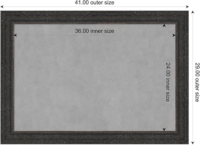 Amanti Art Black Framed Magnetic Board 29x41 Large Vision Board - Image 2