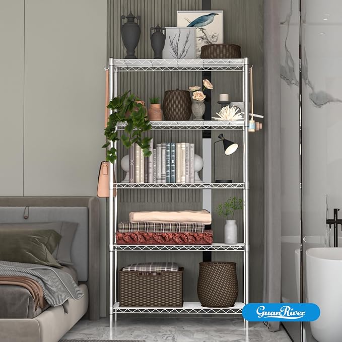 Guan River 5-Shelf Adjustable Metal Shelf Wire Shelving Unit Storage Rack - Image 8