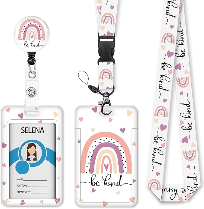 Rainbow Badge Holder Retractable Lanyard, Lanyards by Mcapirivo