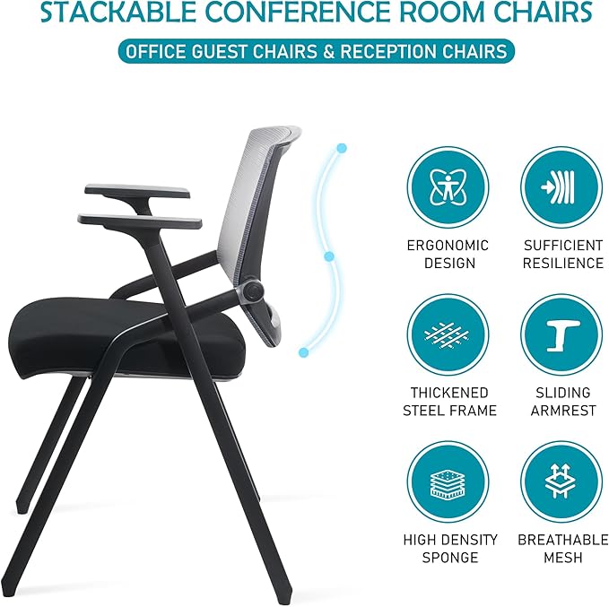 BLANEDUO Conference Room Chairs, Folding Office Desk Chair - Image 4