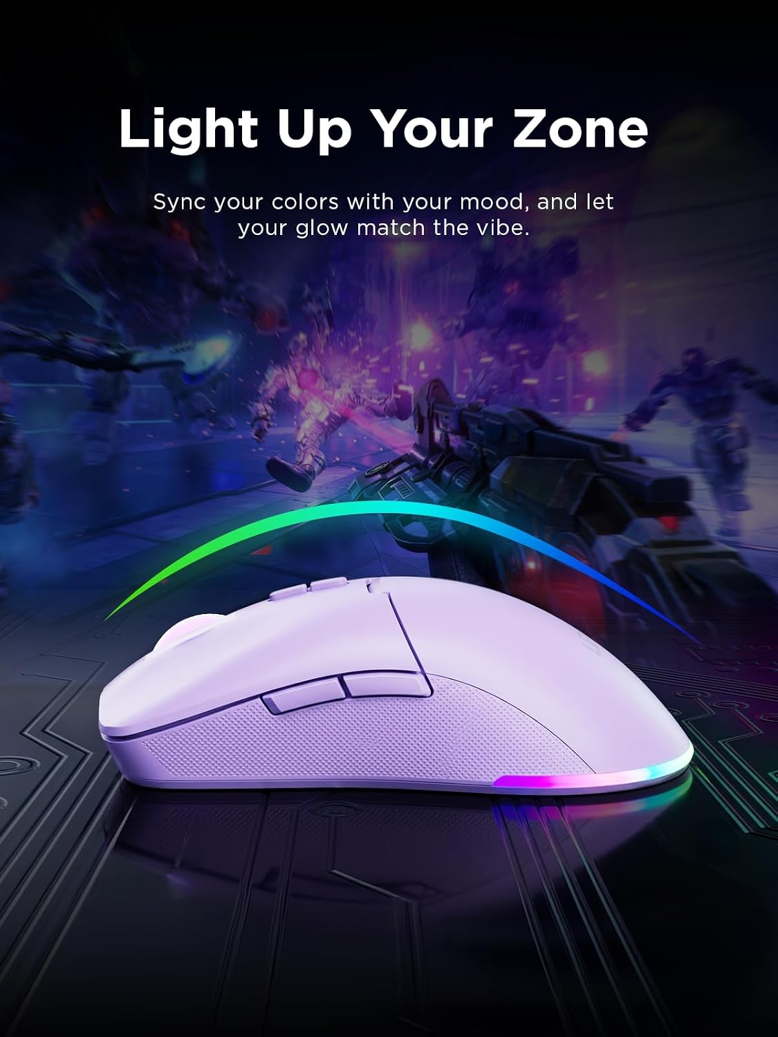 Lenovo Legion M220 Wireless RGB Gaming Mouse, Tri-Mode (Bluetooth, 2.4GHz &am...