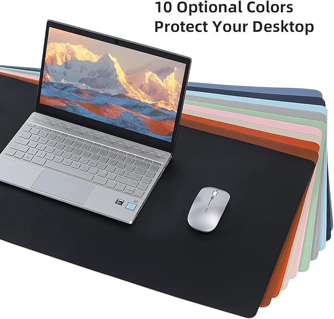 Wolaile PU Leather Desk Pad Blotter, Light Pink Waterproof Office Desktop Mat - Image 5