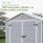 patiowell 6x4 ft resin outdoor storage shed with, package contents