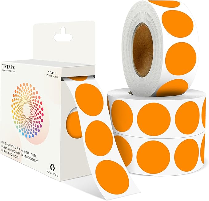 Orange 1 Inch Round Color Coding Labels by Unknown