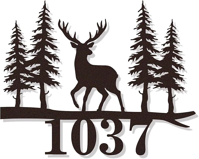 Personalized Metal Deer Address Signs by HYTSIGN