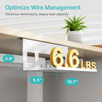 PEGZONE Under Desk Cable Management Tray, 15.7 Inches Metal Cord Organizer Rack - Image 5