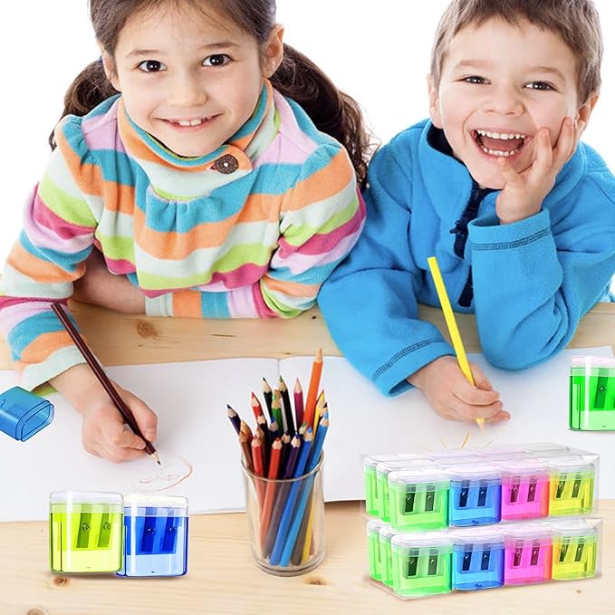 OCHIDO 60 Pack Pencil Sharpeners Bulk, School Supplies Double Hole Pencil - Image 6