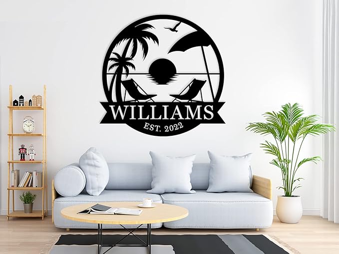 Personalized Palm Trees Family Name Sign, Custom Metal Palm Tree Sign, Custom - Image 5