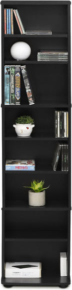 Furinno JAYA DVD Shelf, 8-Tier Tall Narrow CD Rack, Media Shelf - Image 5