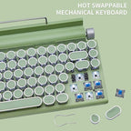 Adventurers Retro Typewriter-Style Mechanical Keyboard, 83 Keys, 75% Compact - Image 2