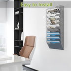 EasyPAG 10 Pocket Mesh Wall File Organizer, Hanging Paper Folder Holder - Image 6