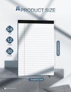 12 Pack Note Pads 5x8 Small Legal Pads White Notepads 5x8 Inch 80 GSM Paper Pads - Image 2