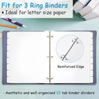 Binder Dividers for 3 Ring Binder, 1/8 Cut Tabs, Letter Size, Blank Write On - Image 5