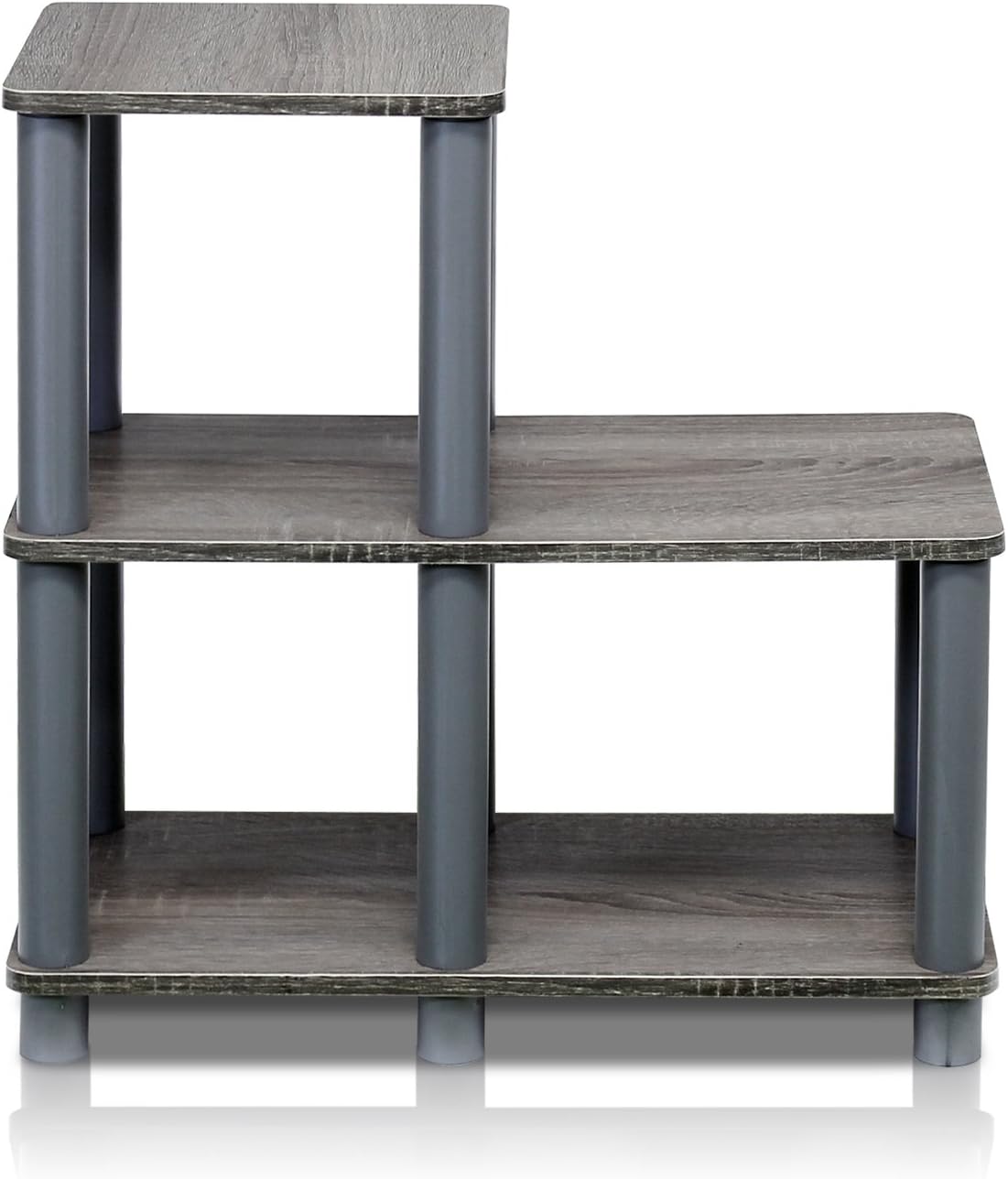 Furinno TURN-N-TUBE Storage Shelves, 2-Tier Ladder Shape Book Shelf with Open...