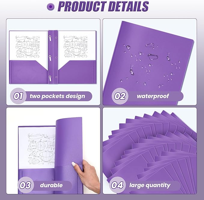 Lincia 100 Pcs Plastic Folders - Image 3