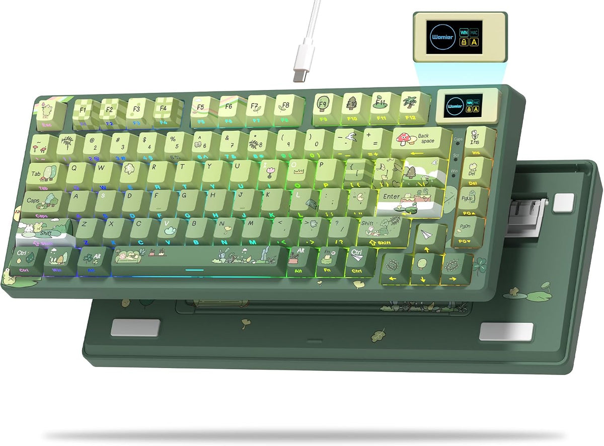 Womier SK80 75% Keyboard with Color Multimedia Display Mechanical Keyboard