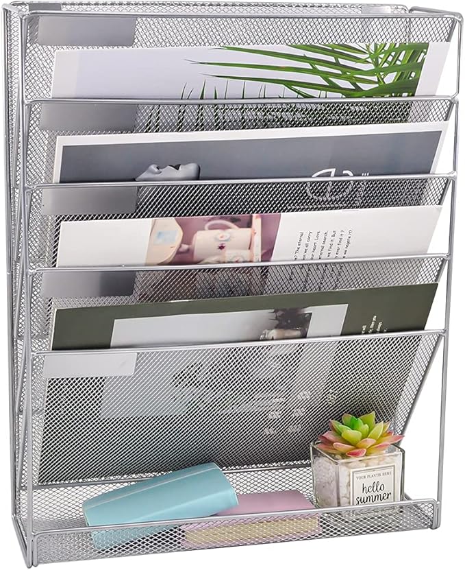 EASEPRES Desk File Organizer Mesh 6-Tier, Hanging Wall Mount Document by EASEPRES