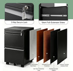 guizeeopo 2 drawer locking file cabinet, fully assembled, front angle view
