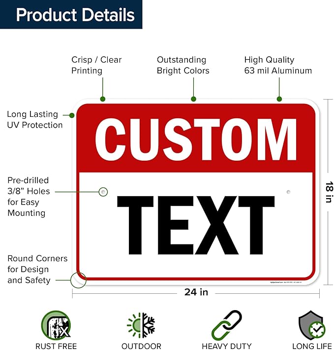 Custom Sign, Custom Sign for Business, Indoor/Outdoor use. 18x24 Inches - Image 6