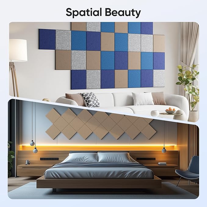UNECHO 12 Pack 12" X 12" X 0.4" Acoustic Panels - Image 5