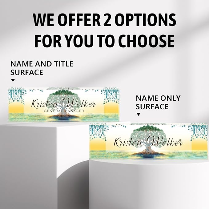 AZUFEMOS Personalized Acrylic Desk Name Plate Custom Employee Appreciation - Image 5
