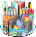 Acrylic Pen Holder for Desks, Acrylic Desk Organizer Clear, 360 Degree Pencil by Wawocs