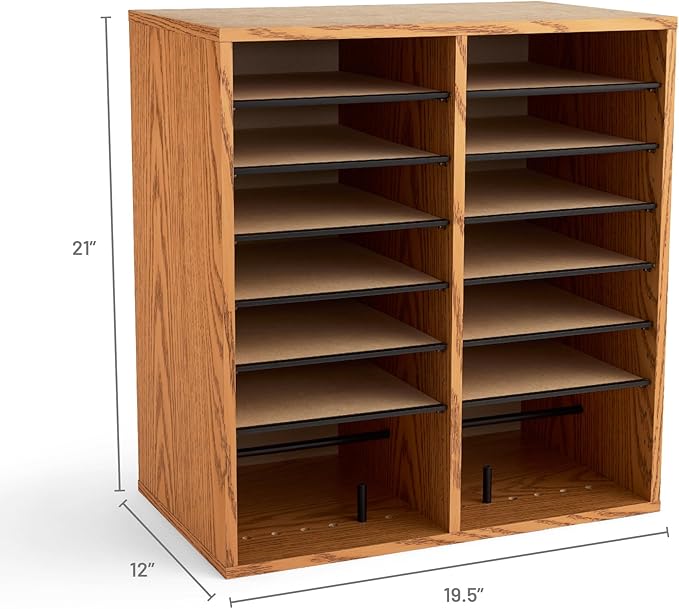Safco Wood Adjustable Literature Organizer, 16 Compartment - Image 7