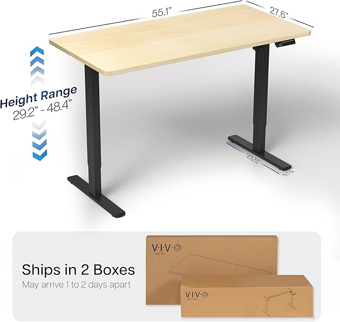 VIVO Electric 55 x 28 in Standing Desk, Memory Height Adjustment, 1B Series - Image 3