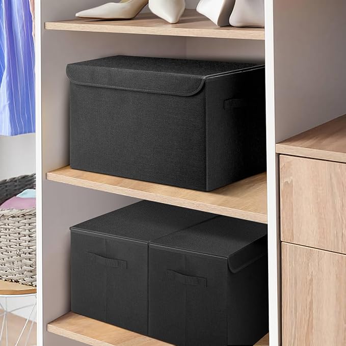 Bagnizer Large 22 Quart Linen Fabric Foldable Storage Bin Cube Organizer Basket - Image 7
