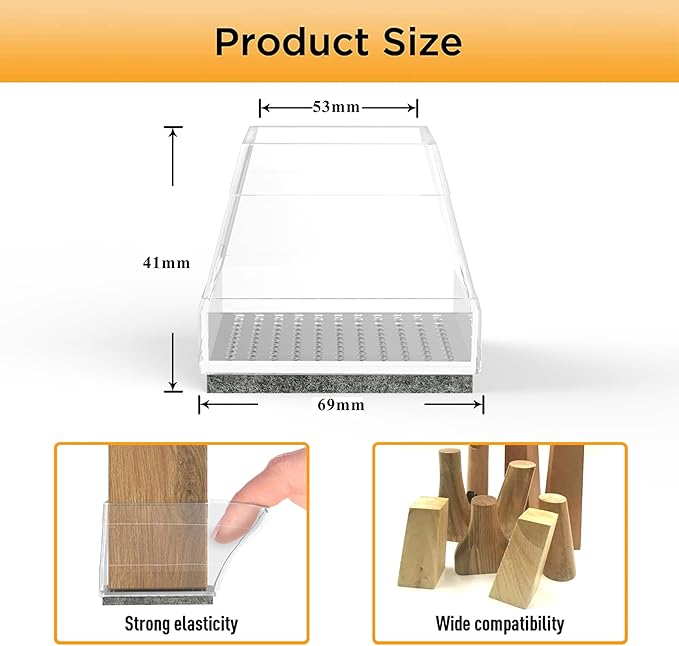 Square Chair Leg Protectors for Hardwood Floors - Image 4