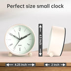 Analog Alarm Clock, 4 inch Super Silent Non Ticking Small Clock - Image 7