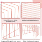 2 Pcs 7 Section Incline File Sorter Metal Wire Mesh File Rack - Image 3