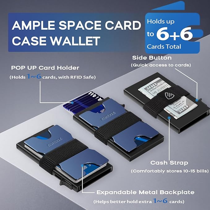 RUNBOX Slim Card Holder Wallet for Men, Minimalist RFID Blocking Wallet - Image 2