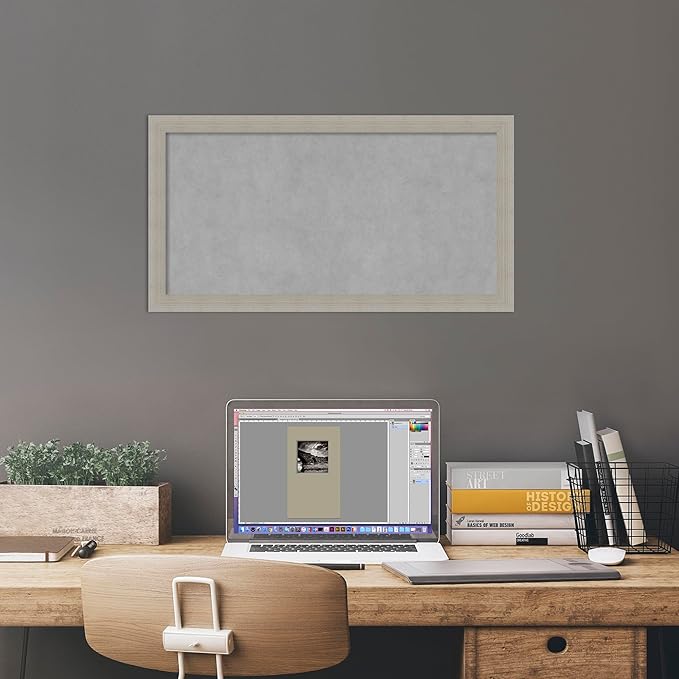 Amanti Art Grey Framed Magnetic Board 14x26 Small Vision Board - Image 6