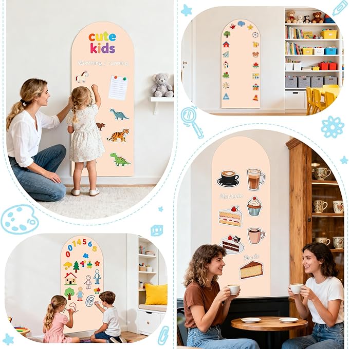 Magnetic Arch Wall Decal for Kids 39.3x17.5 Inch Magnetic Chalkboard Contact - Image 6
