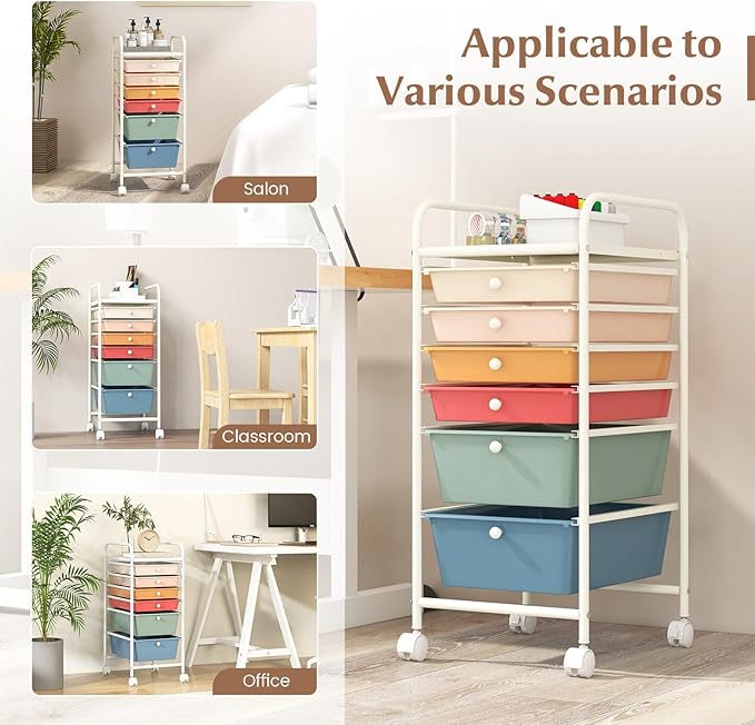 RELAX4LIFE 6-Drawer Rolling Storage Cart - Image 7