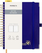 POPRUN Spiral Bullet Dotted Journal Notebook, 7-1/4" x 9-1/2" by POPRUN