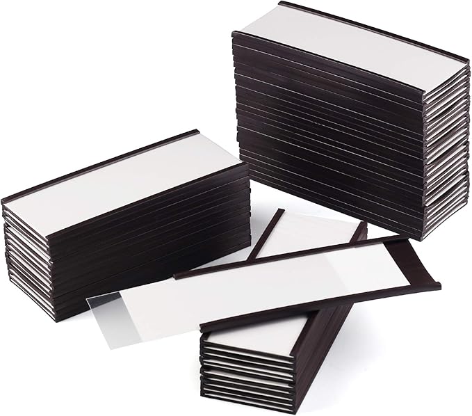 LLPT Magnetic Label Holder 4” x 1.6” 50 Packs C Channel 300g White Paper Cards by LLPT-AllAboutAdhesiveTapes
