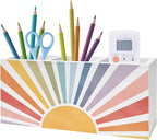 Exqcom Boho Colorful Sunshine Pen Pencil Holder, Boho Desk Office Decor by Exqcom