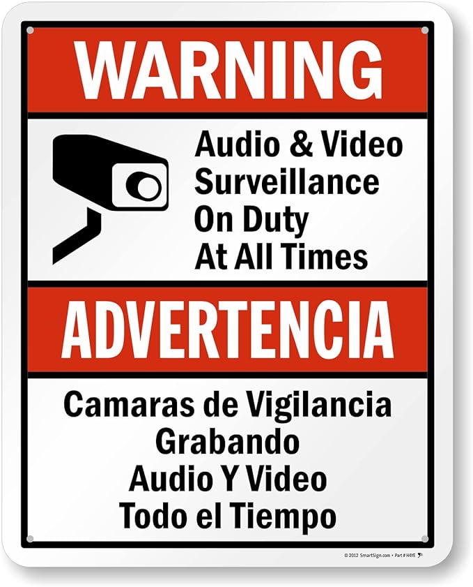 SmartSign 30 x 24 inch “Warning by SmartSign