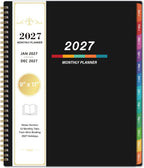 Indeme 2027 Planner - 2027 Monthly Planner, Monthly Calendar 2027 | 9" x 11", Jan 2027 - Dec 2027, Large, Twin-wire Binding, 12 Months Tabs, Holidays, Two-Sided Pocket, Thick Paper