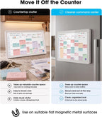 Magnetic Mount for Skylight Calendar 15” (Gen 2), Refrigerator Metal Surface Adapter with Dual Magnets, White Back Plate Stand Accessory for Kitchen Command Center