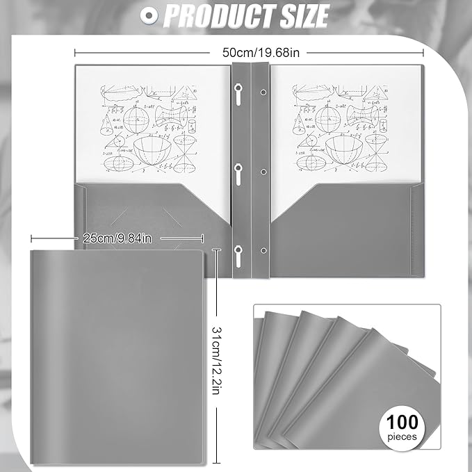 Lincia 100 Pcs Plastic Folders - Image 2