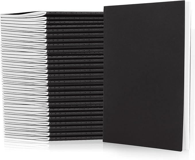 MIVIDE 50 Pack A5 Kraft Notebooks, Lined Travel Notebooks by MIVIDE