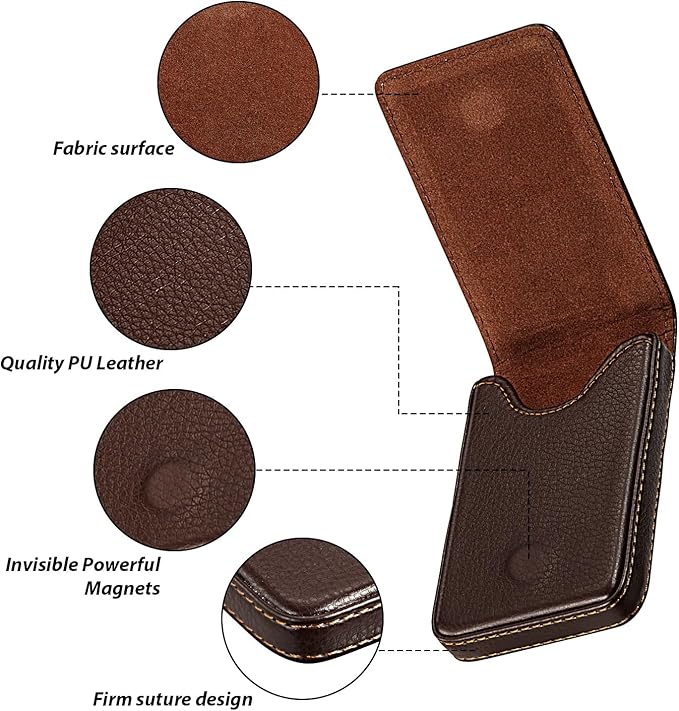 Outus 2 Pieces Business Card Holder, PU Leather Business Card Case Pocket Wallet - Image 3