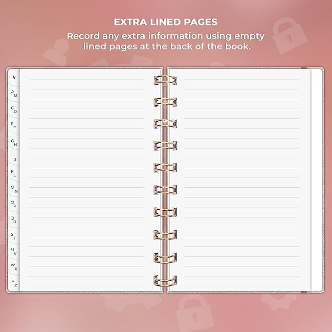 Clever Fox Password Book Spiral – Mini Internet Address & Password Organizer - Image 6