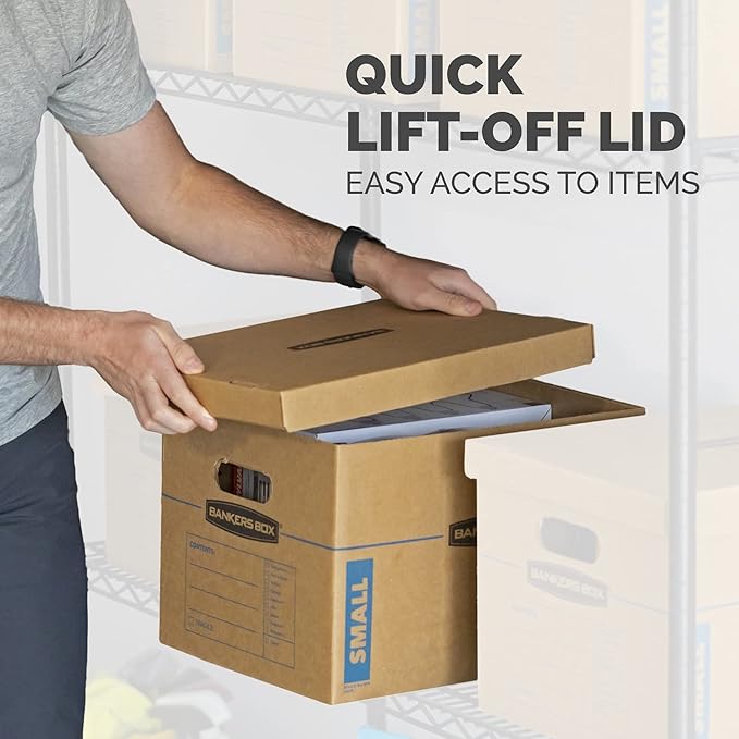 Bankers Box Small Classic Moving Box 15 Pack, Reinforced Handles, Tape-Free - Image 7